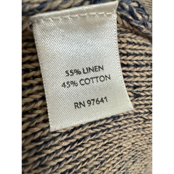 J. Jill Coastal Blue Linen Button Down Cardigan Long Sweater Size Small - Picture 8 of 8